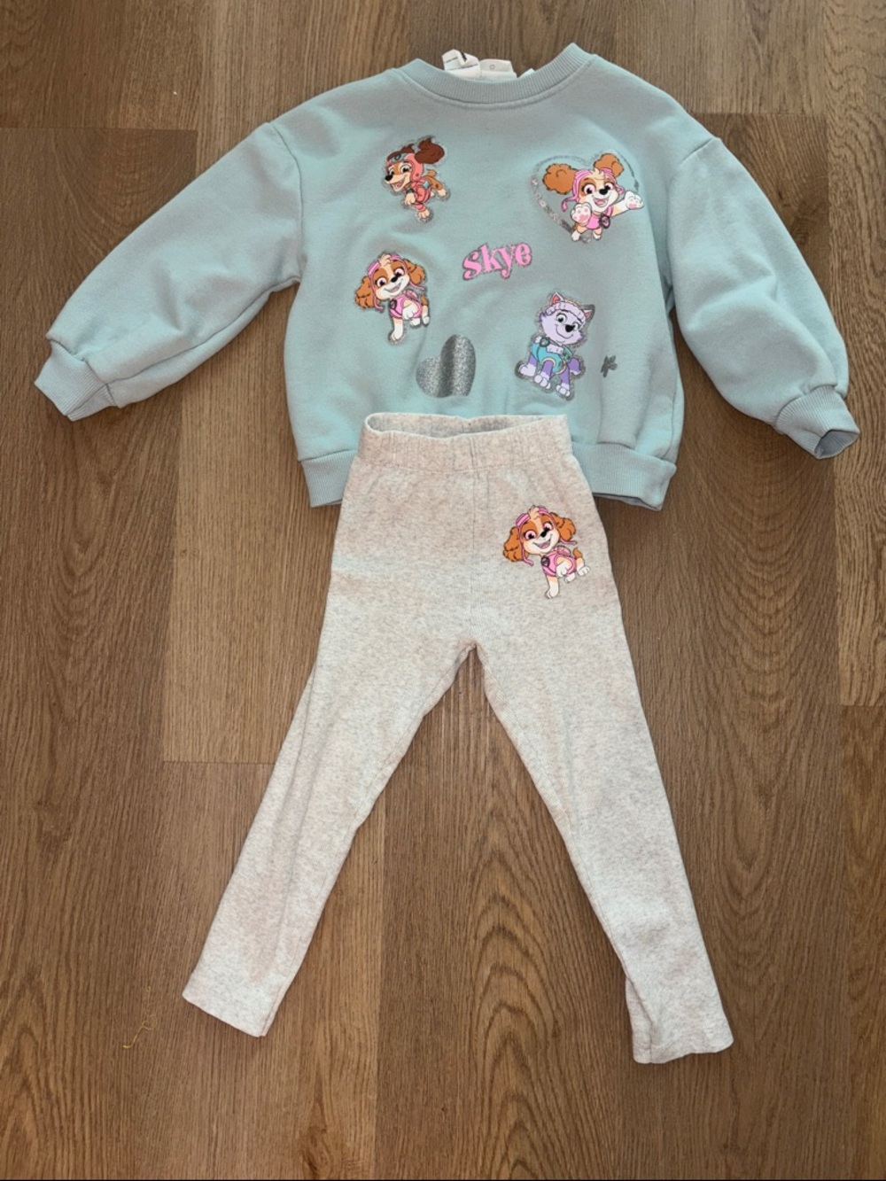 Zara Light Blue Sweatshirt and Cream Leggings Paw Patrol Set